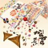「からからせんべい 特製おもちゃ入 10個」山形県鶴岡市 庄内 玩具 フォーチュン クッキー 黒糖 和風 お菓子 まるやま 宇佐美煎餅店  個包装（袋入り）