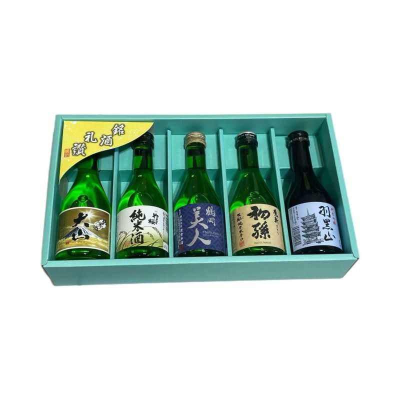 庄内観光物産館 限定！「庄内 地酒呑みくらべセット」【300ml×5本】山形県 庄内 代表銘柄  大山・出羽ノ雪・竹の露・やまと桜・初孫 の日本酒セット！飲み比べ 御中元 御歳暮