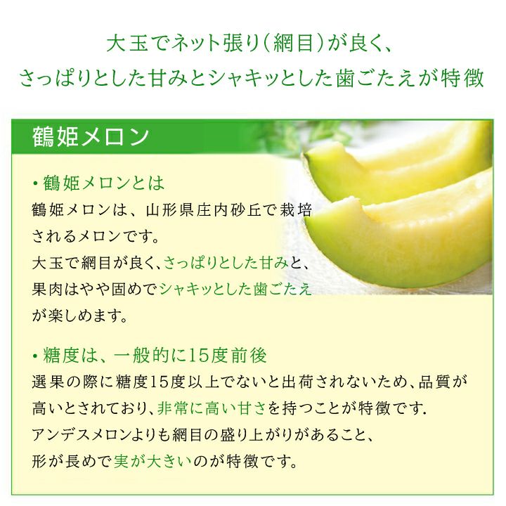 庄内砂丘メロン【青玉&赤玉/秀品3L･各2玉】山形  御中元 ギフト発送期間：6月下旬頃～7月下旬頃　※青玉の品種はアンデス・鶴姫メロンいずれか、赤玉は鶴姫レッドメロン 一部送料無料
